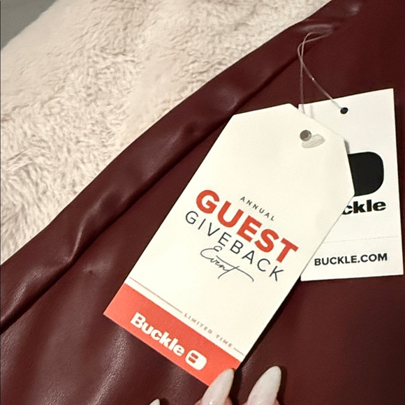 Burgundy Faux Leather Mini Skirt - Picture 7 of 12